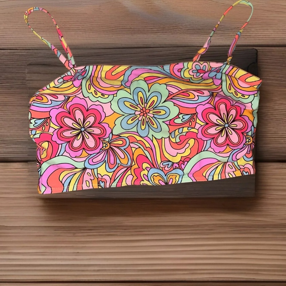 Multicolored swimsuit top for women